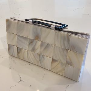 COPY - Vintage Mother of Pearl Clutch & acrylic handle